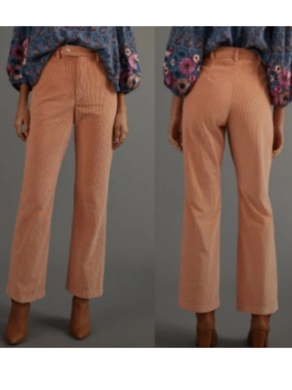 Levi's Premium Corduroy Pants Women's 28 Peach Orange Math Club Flare High Rise